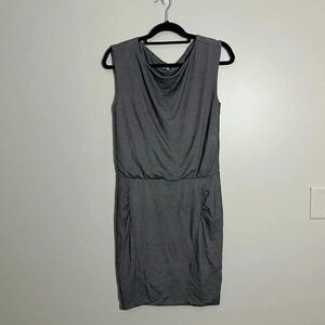 Athleta Black White Striped Cowl Neck Dress Pockets Style 243062 Mens S‎